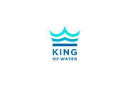 King Crown & Aqua Water Sea Logo