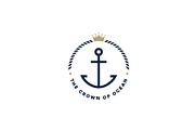 Anchor, Rope & Crown Nautical Logo