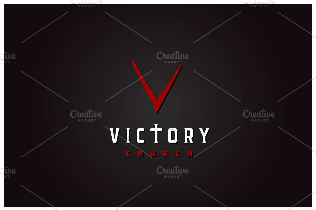 Initial V & Cross Symbol Church Logo in Logo Templates - product preview 8