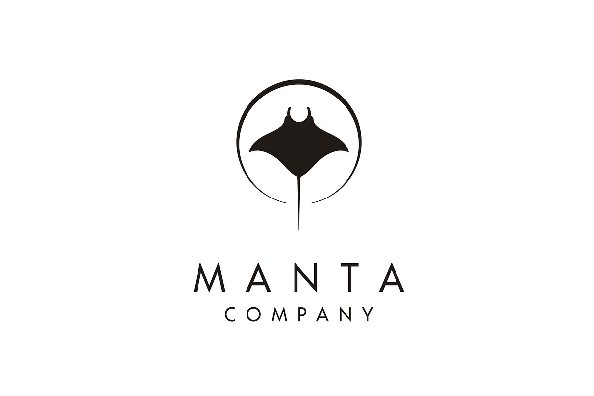 Tropical Black Manta Ray logo in Logo Templates - product preview 8