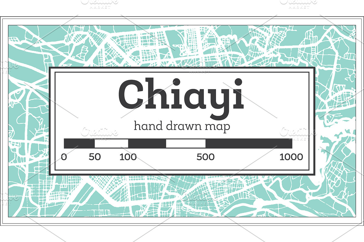 Chiayi Taiwan City Map in Retro in Illustrations - product preview 8