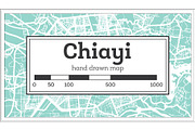 Chiayi Taiwan City Map in Retro