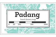 Padang Indonesia City Map in Retro