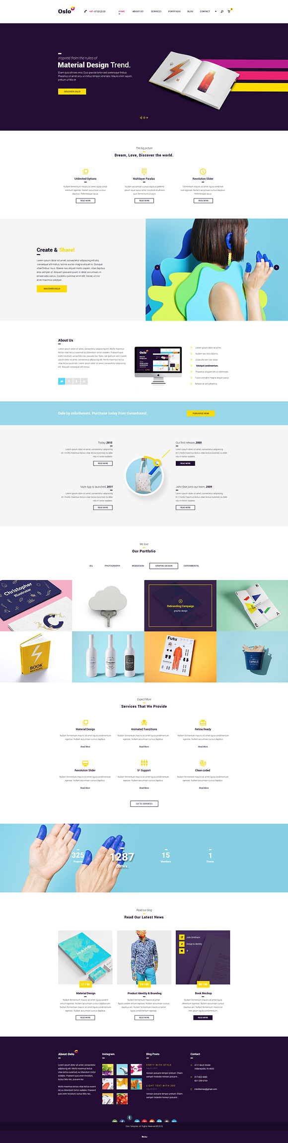 Oslo - Material Design PSD Website in Website Templates - product preview 1