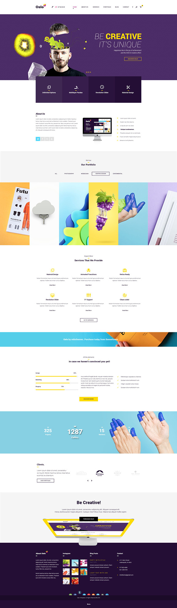 Oslo - Material Design PSD Website in Website Templates - product preview 2