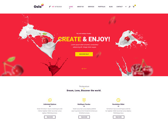 Oslo - Material Design PSD Website in Website Templates - product preview 4
