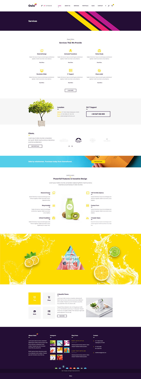 Oslo - Material Design PSD Website in Website Templates - product preview 6
