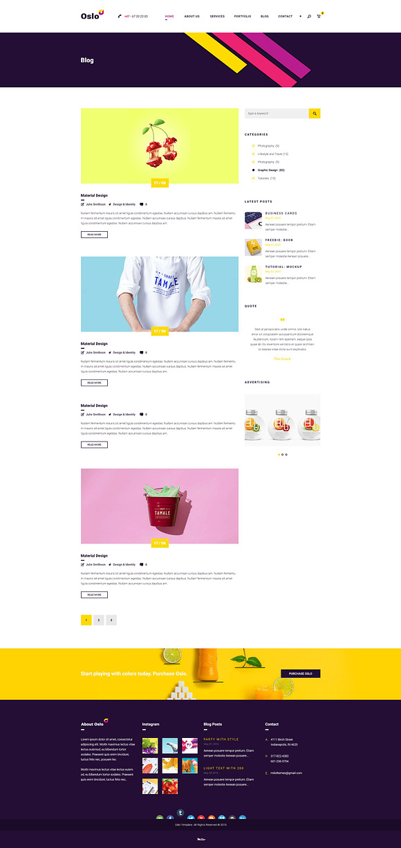 Oslo - Material Design PSD Website in Website Templates - product preview 10