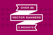 80+ 3 Part Vector Banner Ribbons
