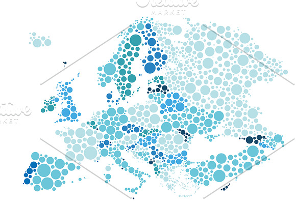 Map of Europe Bubbles design in Illustrations - product preview 1