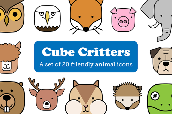 Cube Critters Cute Animal Icons