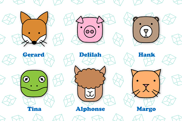 Cube Critters Cute Animal Icons in Animal Icons - product preview 2