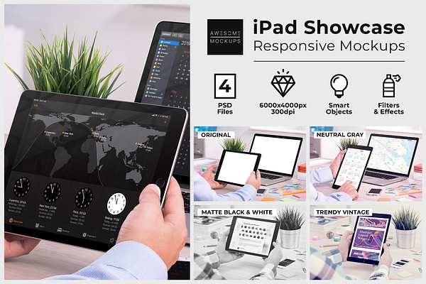 iPad Showcase Responsive Mockups