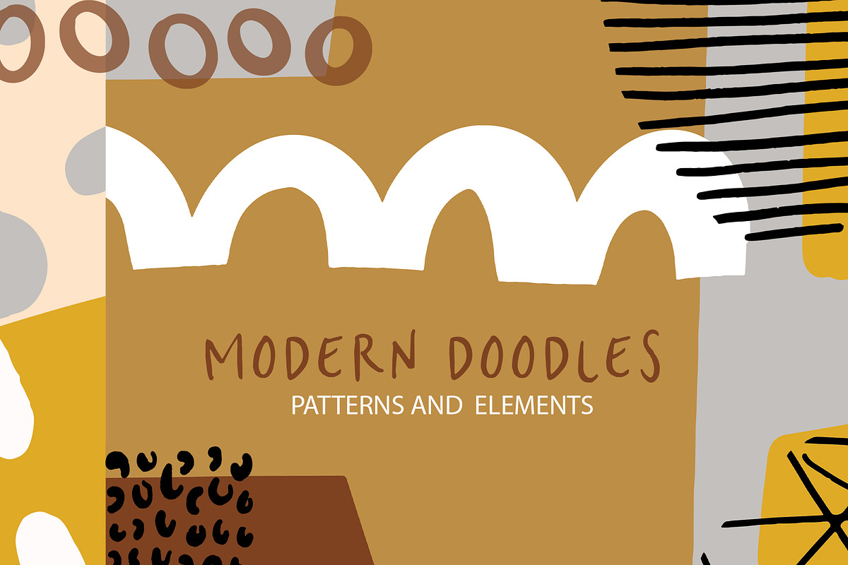 Abstract Doodles Patterns & Elements in Illustrations - product preview 8