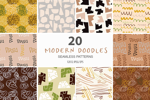Abstract Doodles Patterns & Elements in Illustrations - product preview 1