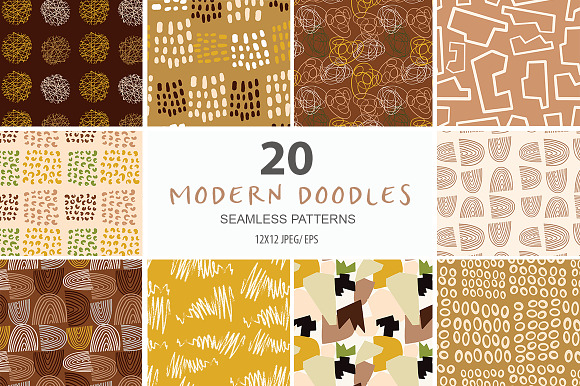 Abstract Doodles Patterns & Elements in Illustrations - product preview 2