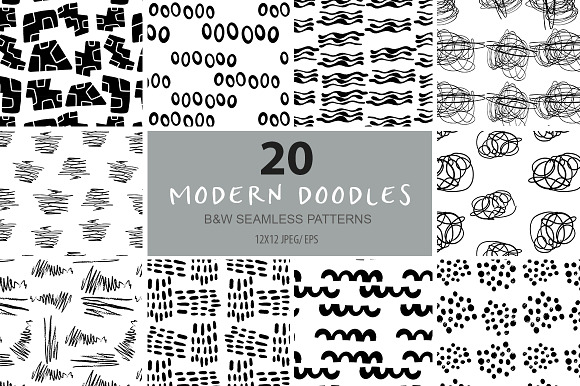 Abstract Doodles Patterns & Elements in Illustrations - product preview 4