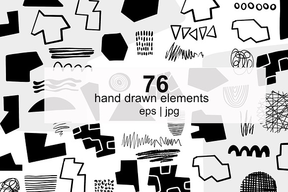 Abstract Doodles Patterns & Elements in Illustrations - product preview 6