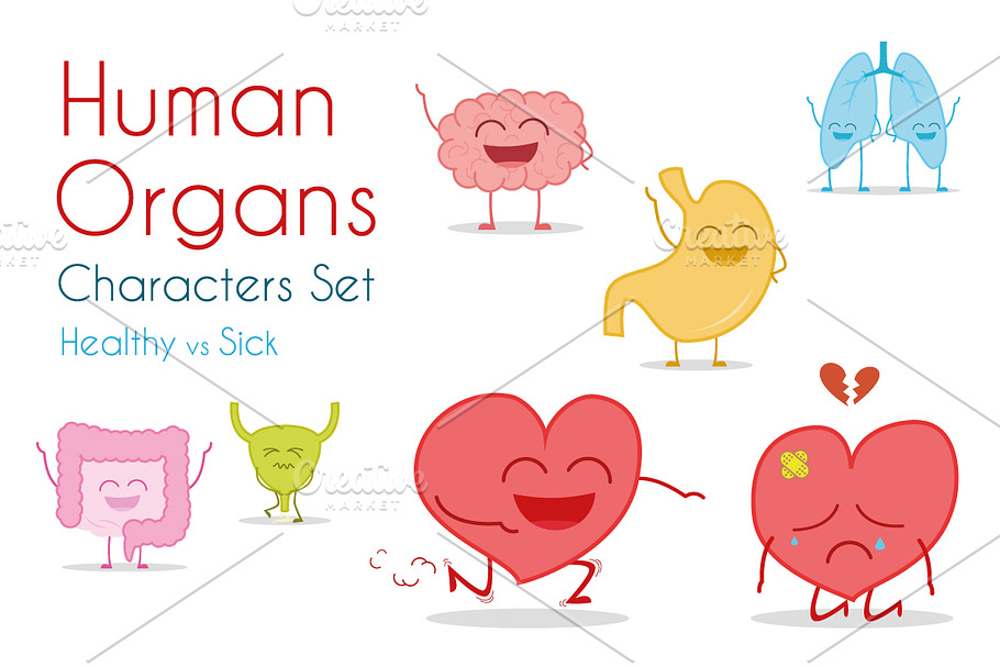 Human Organs Characters