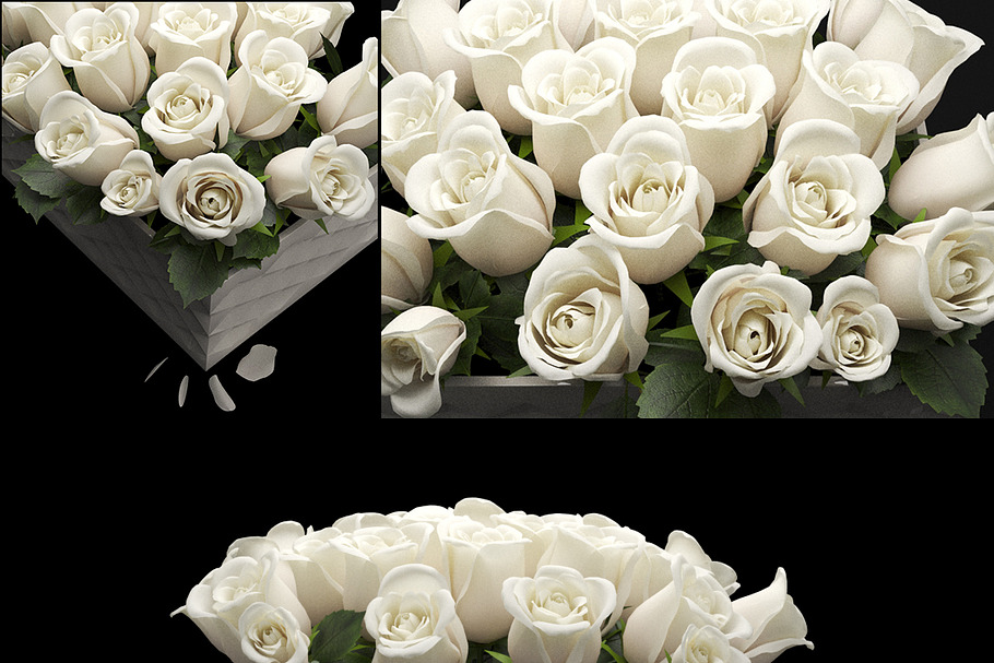 white flower box in Objects - product preview 8