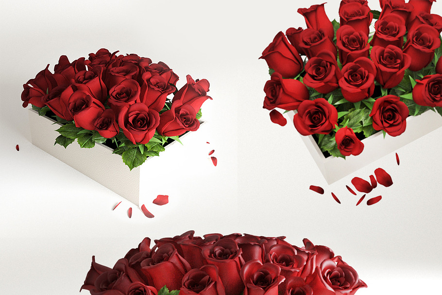 red flower box in Objects - product preview 8