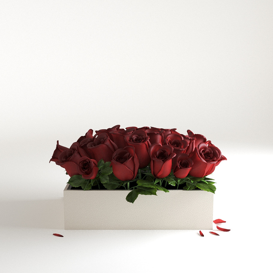 red flower box in Objects - product preview 1