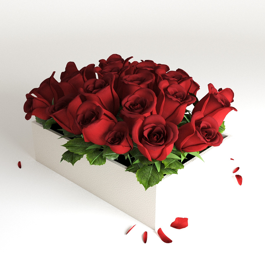 red flower box in Objects - product preview 2