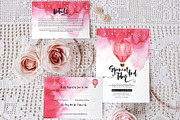 Colour me pink wedding invitation