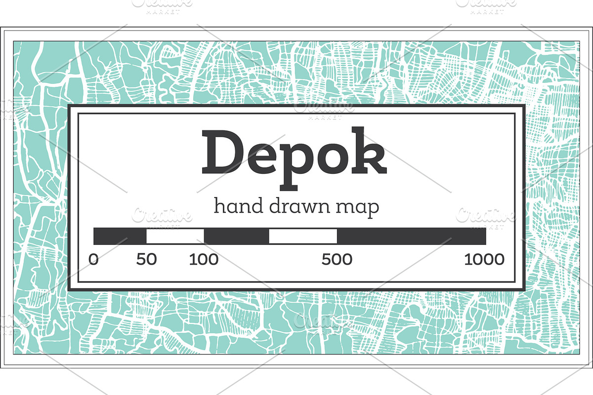 Depok Indonesia City Map in Retro in Illustrations - product preview 8