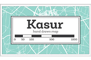 Kasur Pakistan City Map in Retro