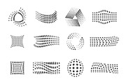 Dots symbol logo composition set