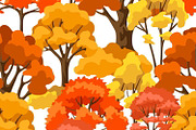 Autumn seamless pattern with trees.
