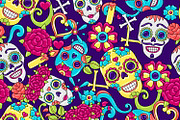 Day of the Dead seamless pattern.