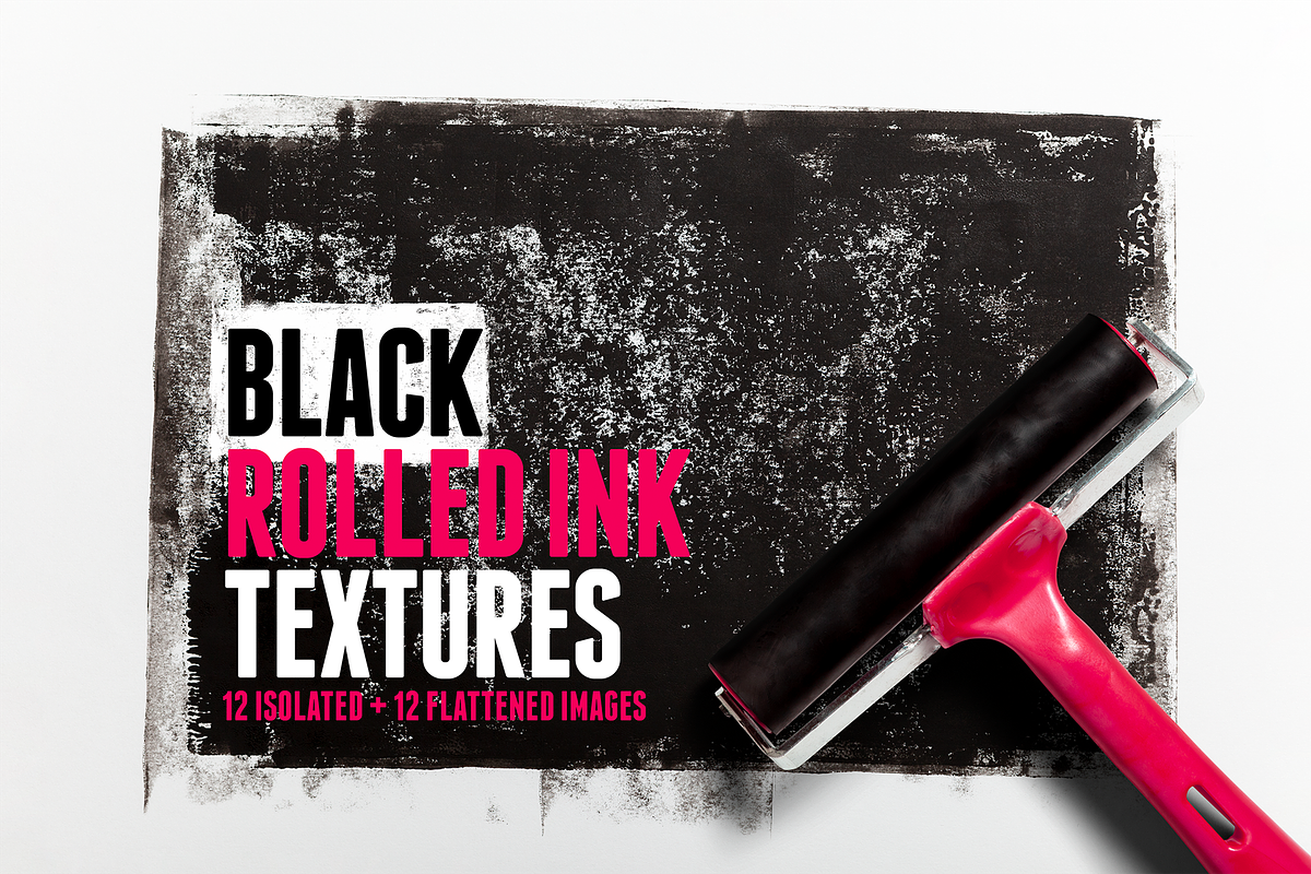 12 Black Rolled Ink Textures in Textures - product preview 8