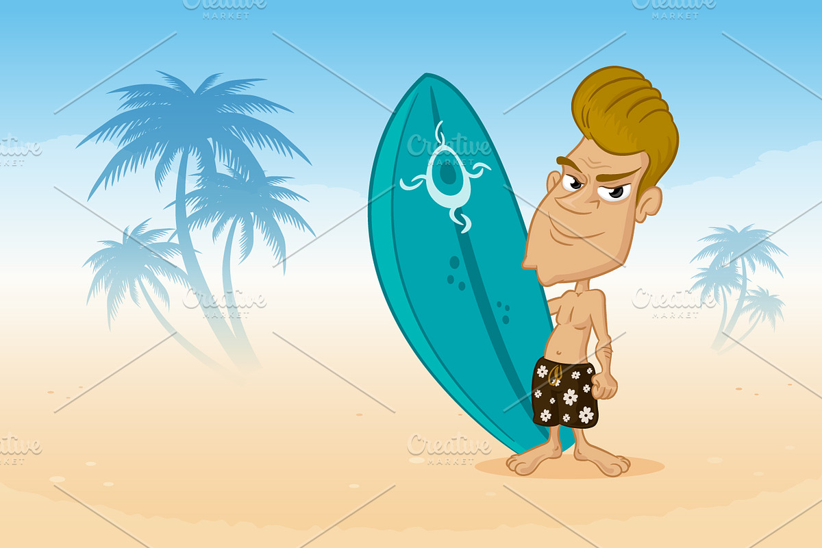 Cool Surfer in Illustrations - product preview 8