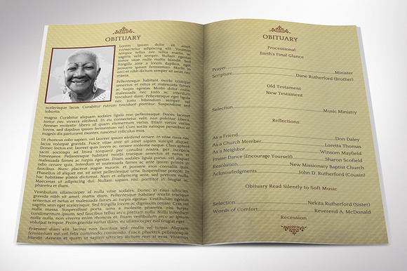 Home Going Funeral Program Template in Templates - product preview 2