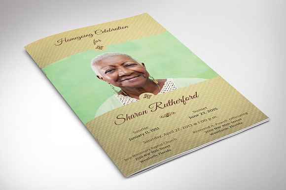 Home Going Funeral Program Template in Templates - product preview 3