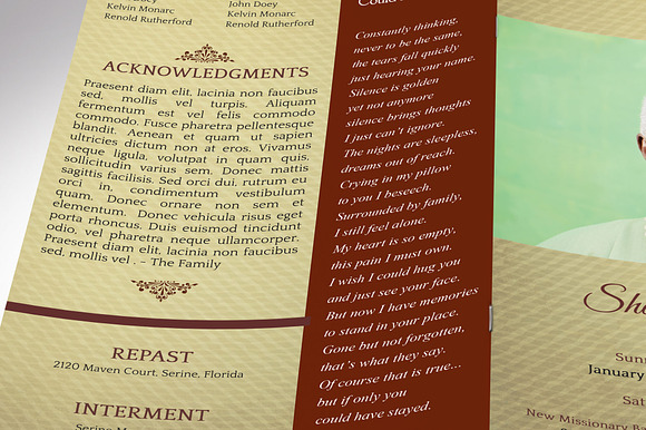 Home Going Funeral Program Template in Templates - product preview 6
