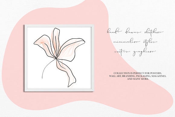 Botanical line art clipart in Illustrations - product preview 1