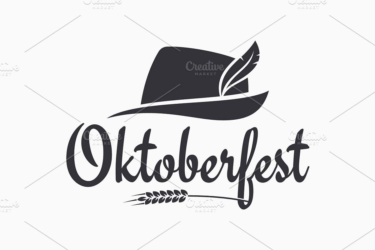 Oktoberfest hat logo on white in Objects - product preview 8
