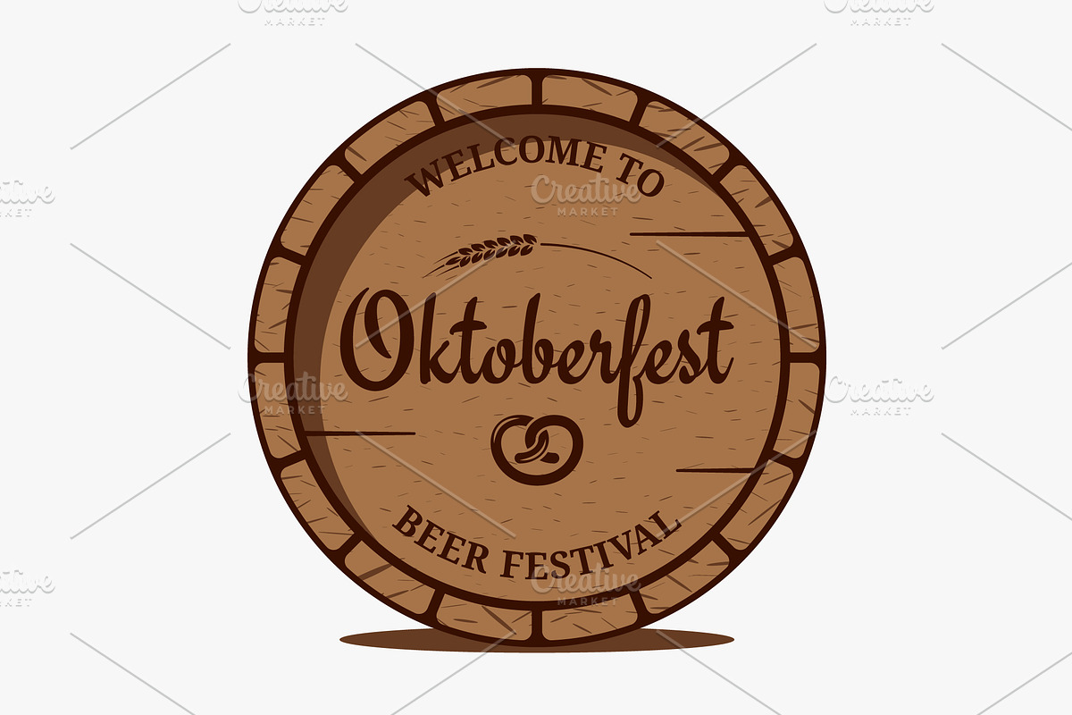 Oktoberfest beer barrel logo. in Objects - product preview 8