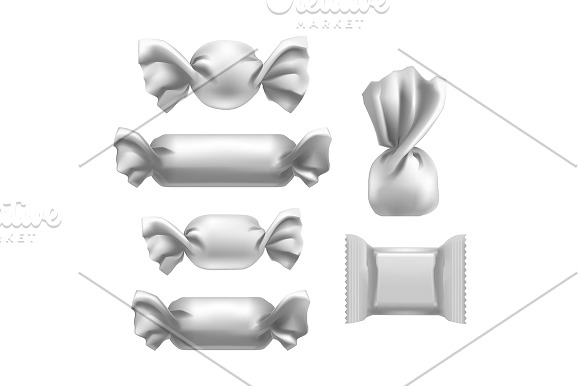 Blank Foil Pack Candies Template Set in Objects - product preview 1