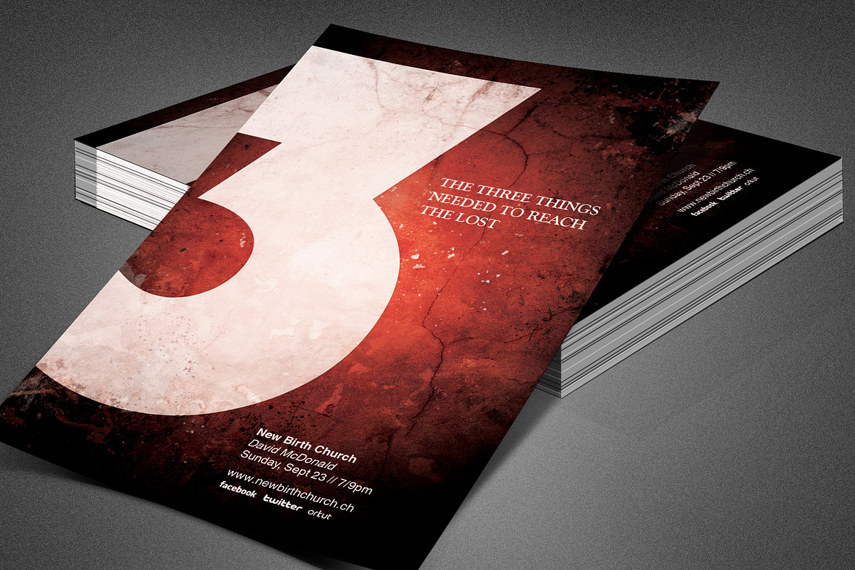 Three Things Church Flyer Template in Flyer Templates - product preview 8