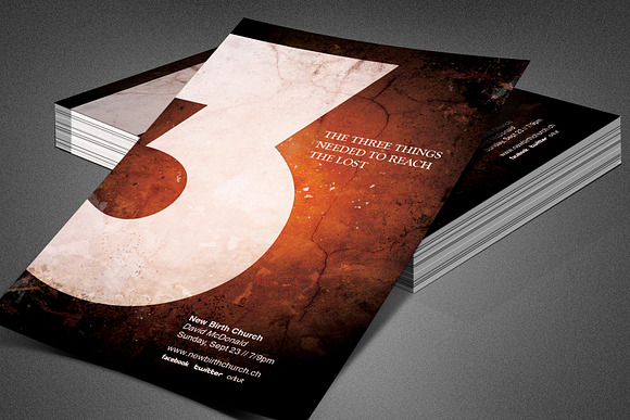Three Things Church Flyer Template in Flyer Templates - product preview 2