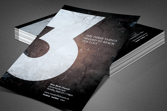 Three Things Church Flyer Template in Flyer Templates - product preview 3