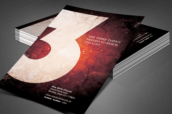 Three Things Church Flyer Template in Flyer Templates - product preview 4