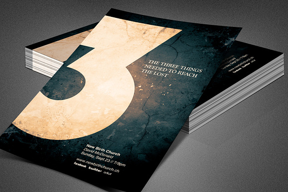 Three Things Church Flyer Template in Flyer Templates - product preview 5