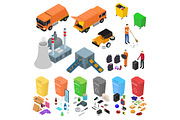 Garbage Recycling Set Isometric View
