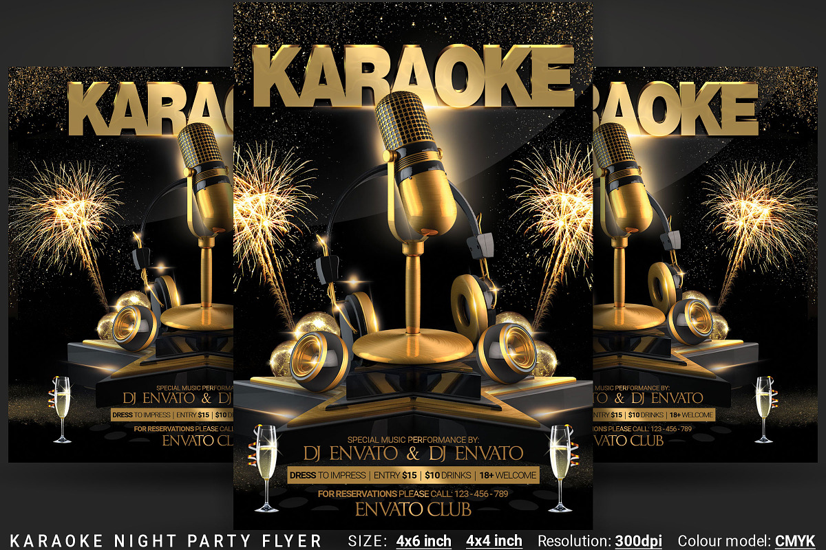 Karaoke Night Party Flyer in Flyer Templates - product preview 8