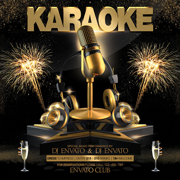 Karaoke Night Party Flyer in Flyer Templates - product preview 3